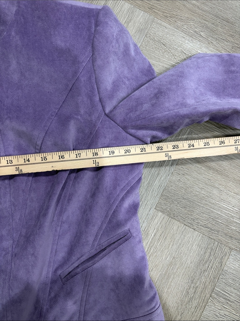 Tribal Faux suede lavender Women's Moto Jacket Size 14 - Picture 8 of 9